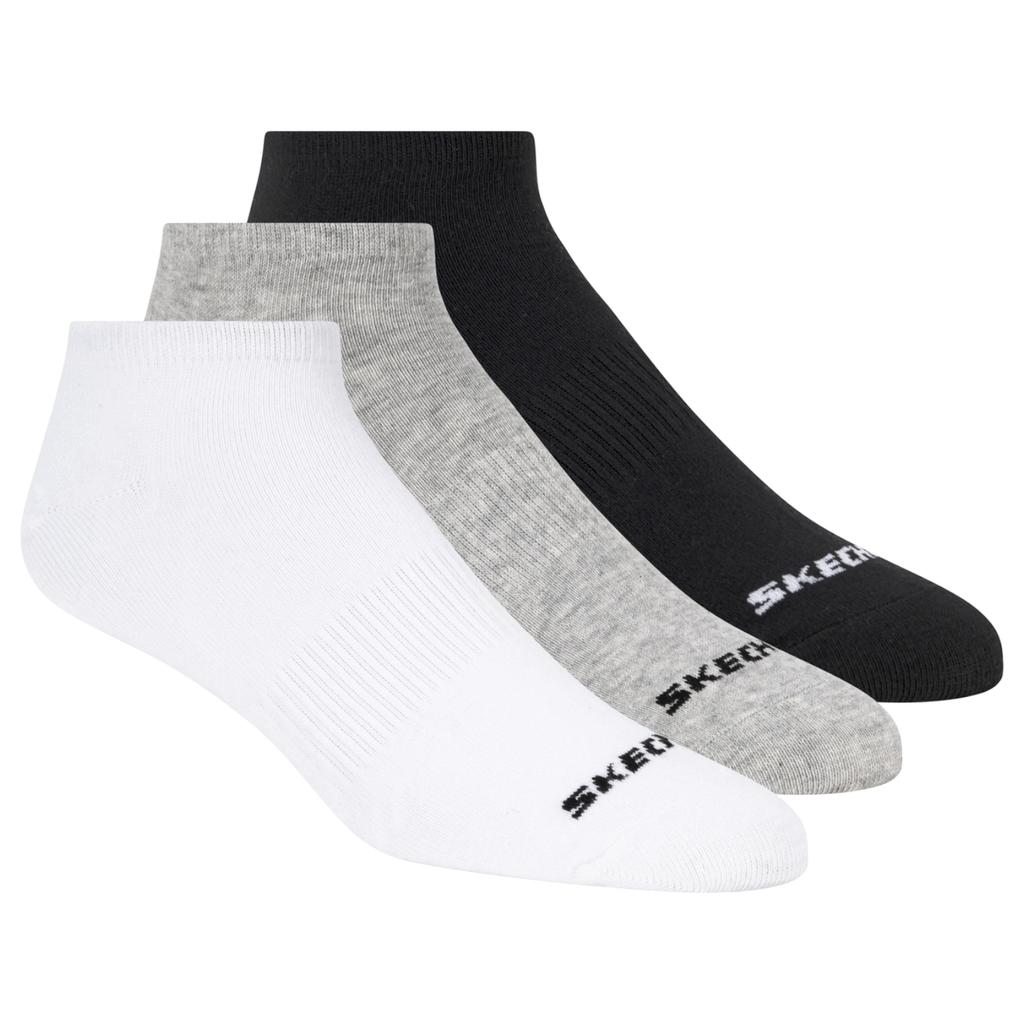 Skechers 3pk Unisex Non Terry No Show, Unisex white Socks