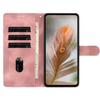 For Samsung Galaxy A26 5G Case Imprinted Feather PU Leather Wallet Phone Cover with Wrist Strap