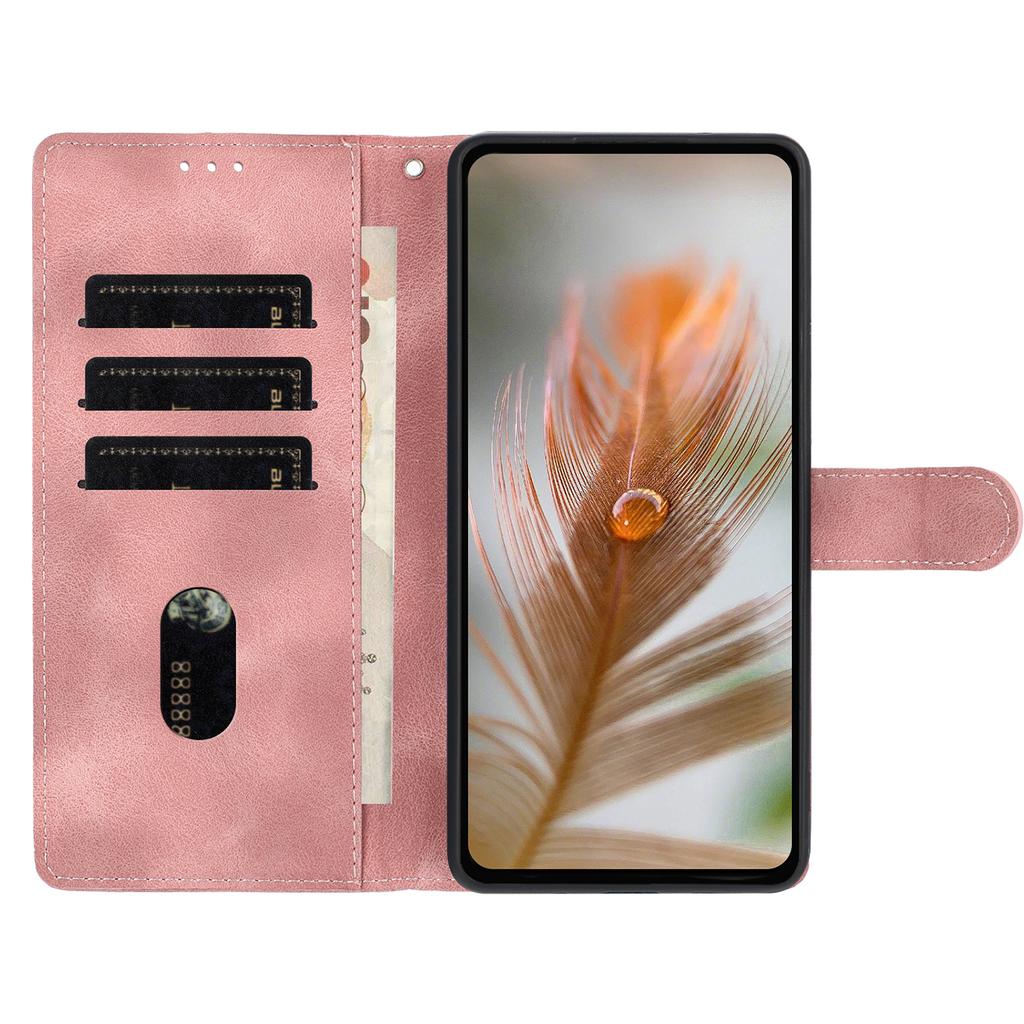 For Samsung Galaxy A26 5G Case Imprinted Feather PU Leather Wallet Phone Cover with Wrist Strap