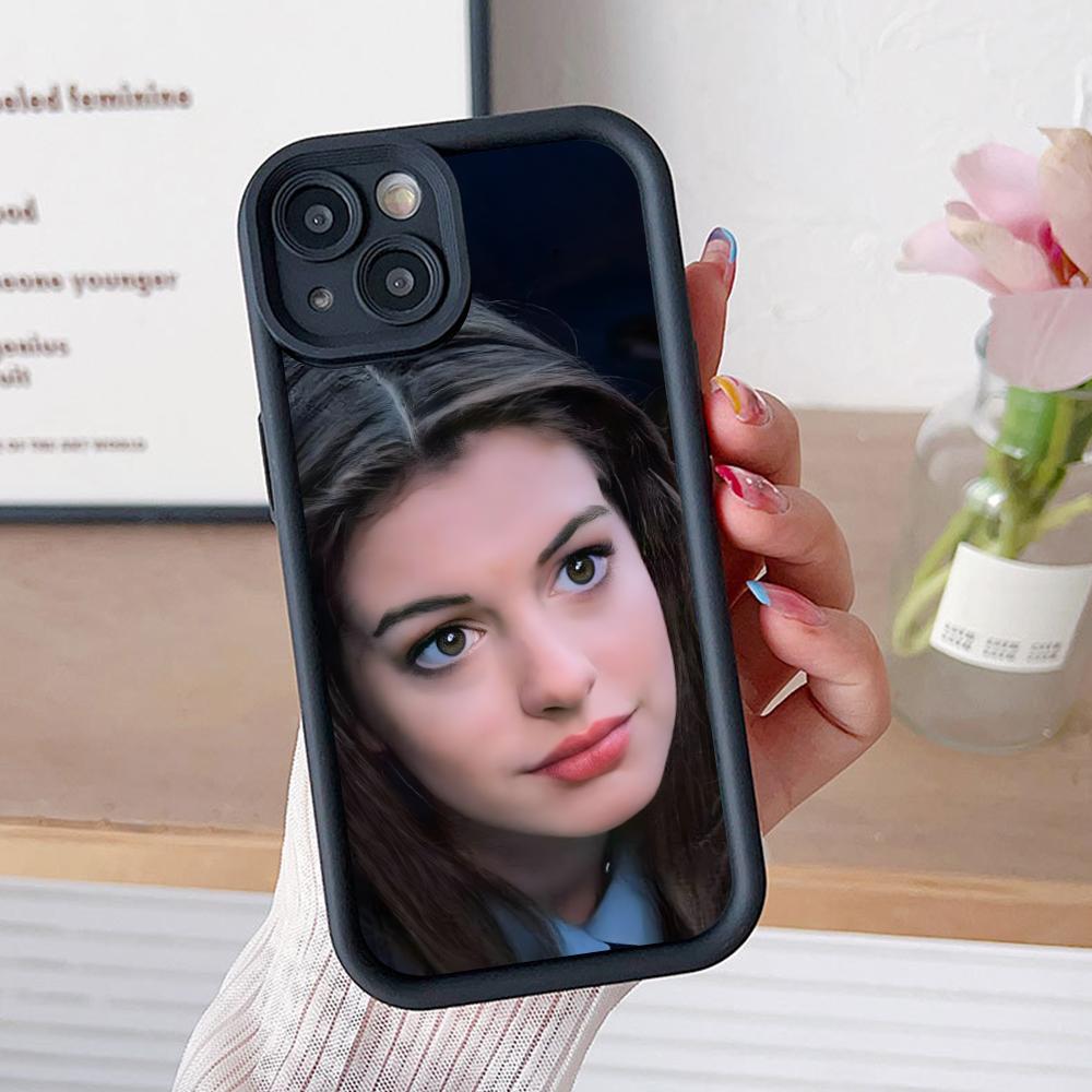 Чехол для мобильного телефона Энн Хэтэуэй для iPhone 17 16 15 14 13 12 11 Air Pro Max Plus Утолщенный ТПУ Цветной Чехол Роскошный Красивый Чехол