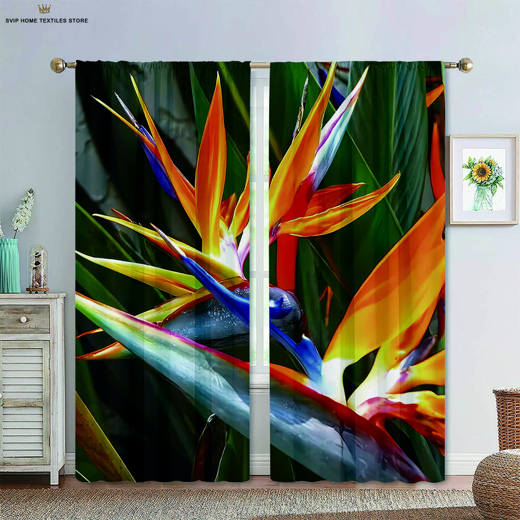 Шторы с цветочным принтом в пасторальном стиле для спальни, гостиной, кухни, декоративные, можно стирать в стиральной машине, комплект из 2 шт.