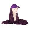 New Fashion Solid Color Scarf Cotton Baseball Cap Integrated Scarf Hat Muslim Hijab