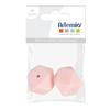 2 Hexagonal Silicone Beads - 17 Mm - Powder Pink
