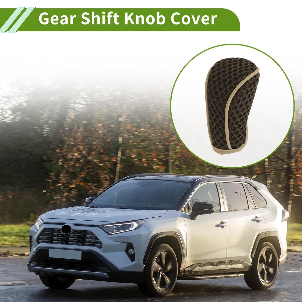 HOPESPANNER Universal Gear Shift Knob Cover Stick Shift Handle Protector Manual Fabric 1 Pc Anti Slip Dark Brown