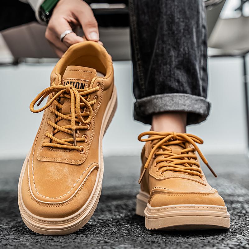 Мужская обувь Ретро Скейтбординг Увеличенная высота Низкий верх Спортивная обувь для ходьбы для мужчин Модная Осень Модная на толстой подошве Повседневная