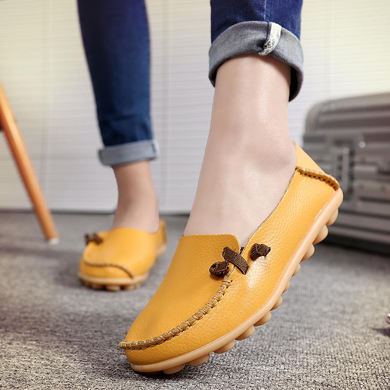 Женские туфли на плоской подошве весна-лето Новые женские лоферы с круглым носком Балетки Женская повседневная обувь Женские мокасины без застежек Zapatos Mujer Размер 44