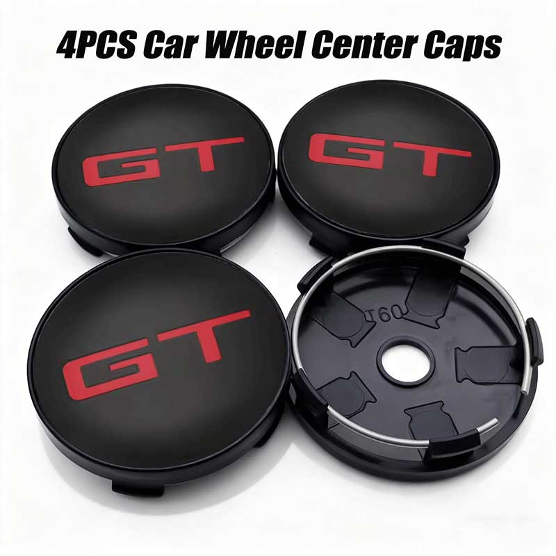 4Pcs 56mm 60mm GT Emblem Car Wheel Center Hub Caps Badge Rim Cover Sticker For Peugeot Kia GT Ceed Rio Sportage Picanto WC2