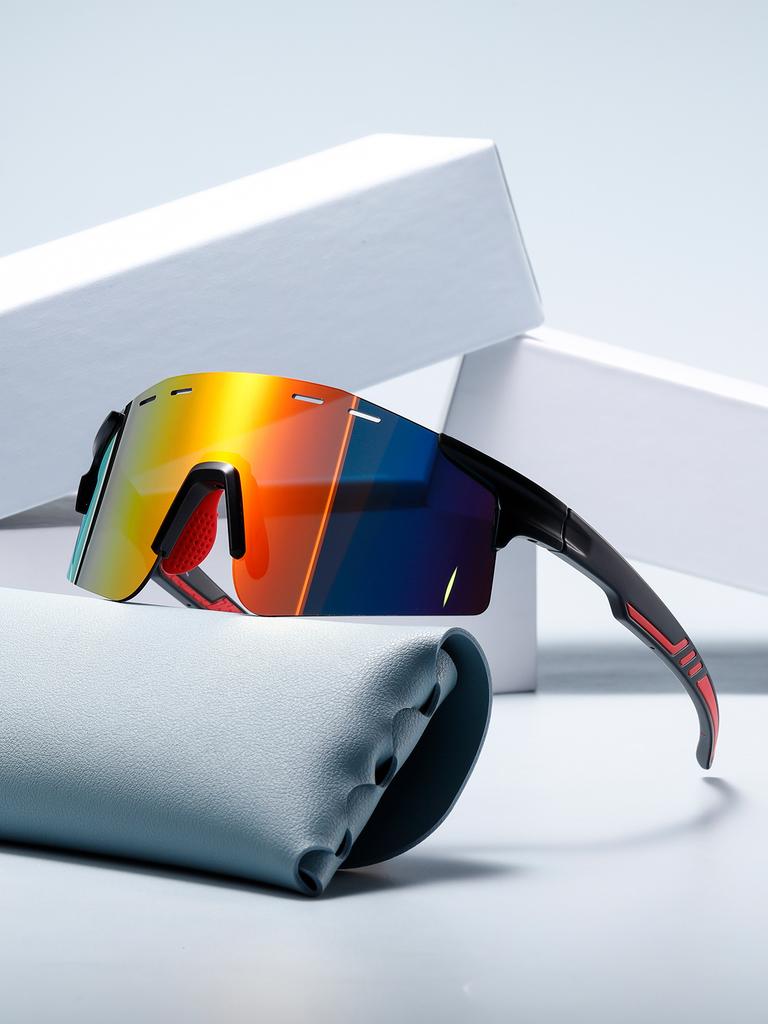 Солнцезащитные очки для велоспорта, меняющие цвет, для спорта на открытом воздухе, ветрозащитные очки, литьевые, нескользящие, с большой оправой 9061