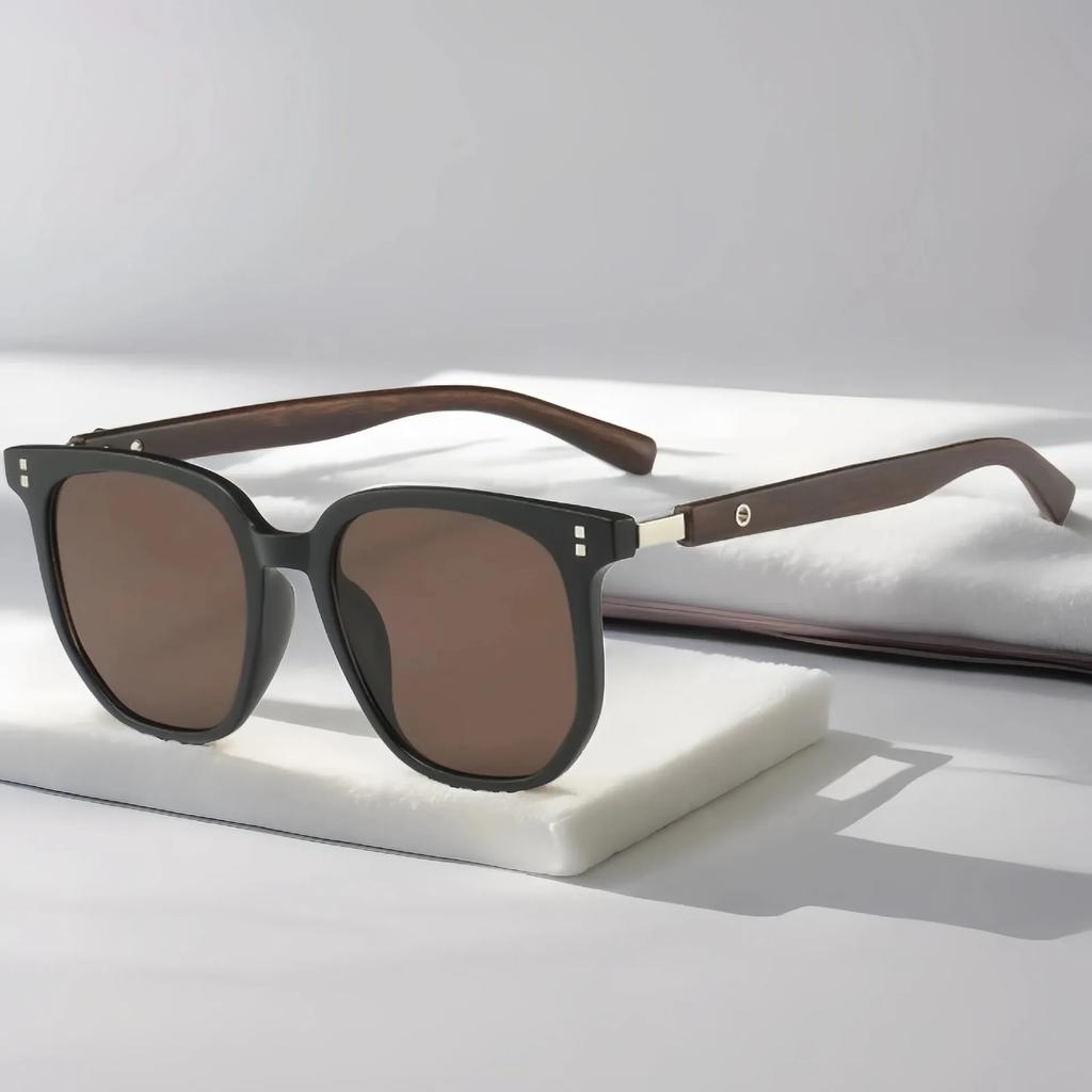 Ретро Солнцезащитные очки для мужчин Модные квадратные очки Винтажные Солнцезащитные очки Женские Роскошные Деревянные Линзы против синего света Очки UV400