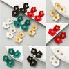 And Popular Multi-Layer Fashion Temperament Flower Earrings Paint Simple Female Alloy Silver Pin