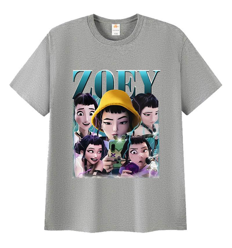 K-pop Zoev Demon Hunters Anime Graphic Print T Shirt Men Women's Harajuku Fashion Oversized T-shirts Casual Cotton Tops T-Shirt