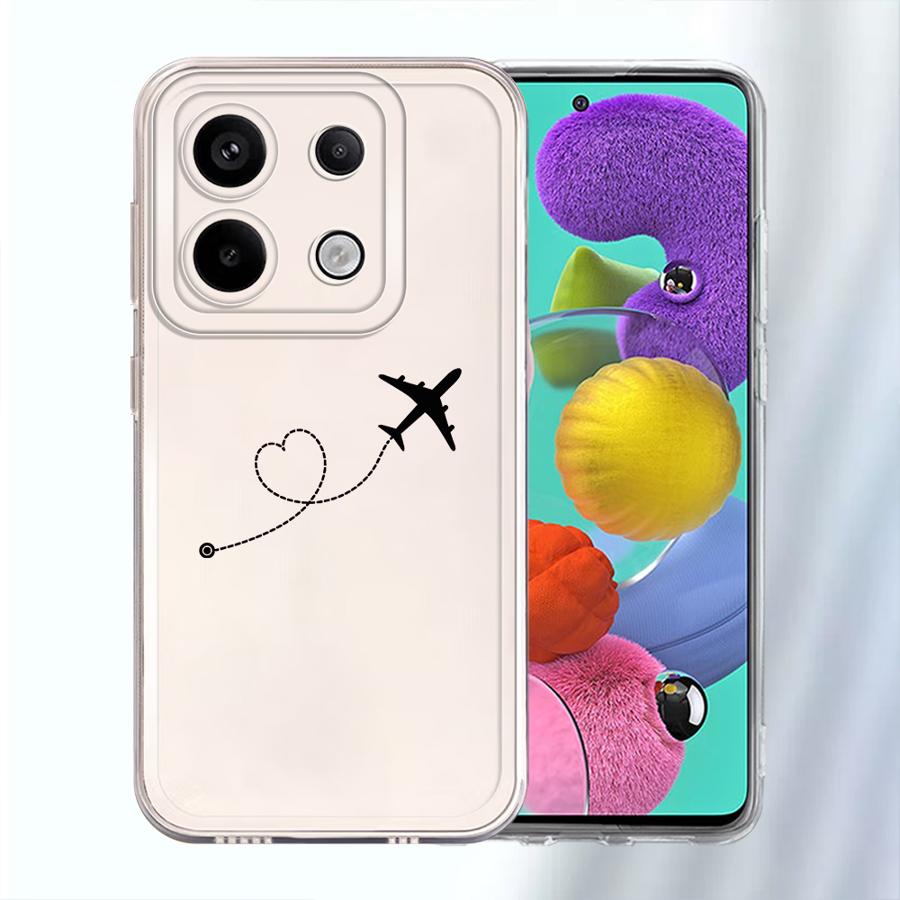 Мягкий чехол для телефона для Xiaomi Redmi Note 14 Pro Plus 12S 13C 10S 9 10 14C A4 12 11S 11 Note 13 Любовь Самолет Искусство