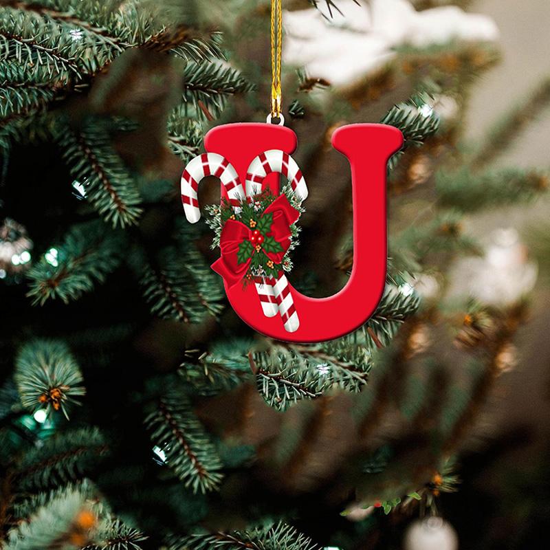 1 шт. Новый, креативный, подвесной, новогодняя елка, алфавит, акрил, плоский, украшение для домашней вечеринки, украшение в подарок