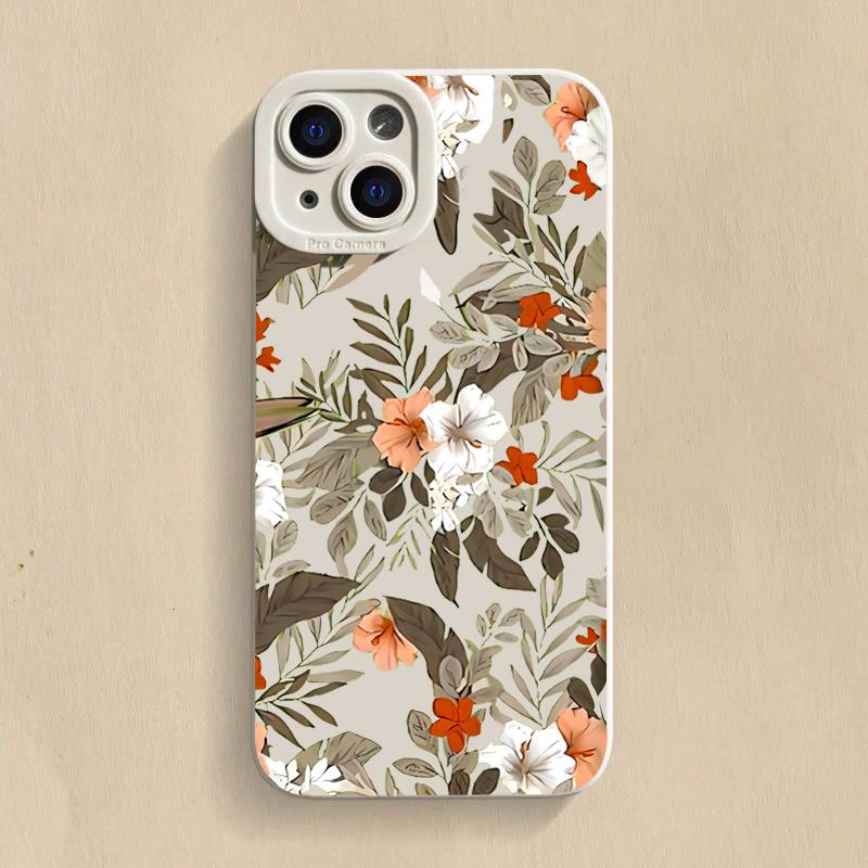 Luxury Floral Flower Silicone Phone Case For iPhone 16 15 14 Plus 13 Pro Max 12 11 X XS XR 7 8 16 Plus SE Shockproof Soft Cover