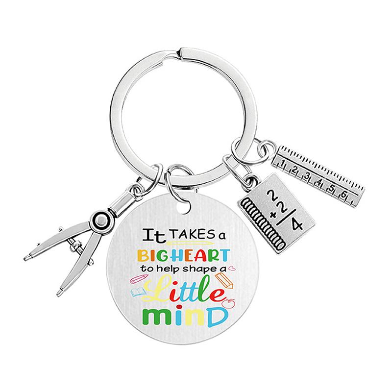 Teacher Key Chain Thank You Teacher Text Popular Pendant Key Chain Teachers'Day Pendant Gifts For Teachers