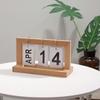 Wooden Desk Calendar Flip Chart Page Turning Calendar Reusable Home Calendar Ornament Wood Color