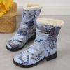 Зимние сапоги Женская обувь Новые повседневные хлопковые сапоги с принтом в стиле ретро Теплые плюшевые сапоги Модная обувь на платформе Botas De Mujer 2024 Wintere