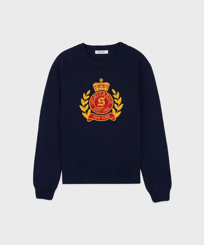 SPORTY&RICH Ny Crest Knit Sweater R256Awk001