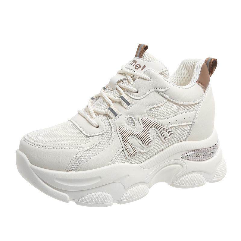 Фабричные кроссовки на высокой подошве для женщин, маленькие, весна 2025, легкие, на толстой подошве, с мягкой подошвой, сетчатые, дышащие