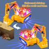 Clear Mechanical Gear Excavator Toy with Colorful LED Lights Music Movable Digging