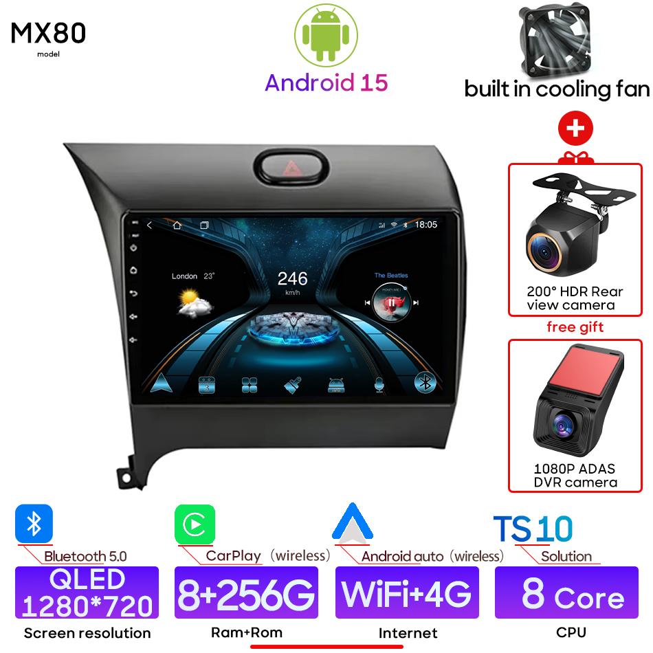 Android pour Kia K3 Cerato Forte 2013 - 2017 lecteur multimédia de voiture Radio vidéo stéréo Navigation ation CarPlay GPS stéréo Auto 2din BT