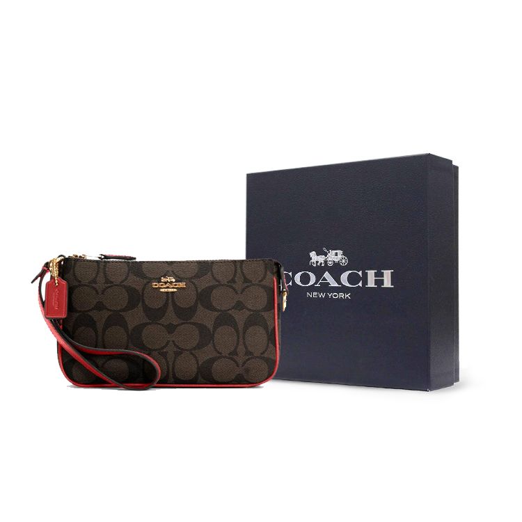 Coach Nolita 19 Классическая Сумка-клатч на запястье и через плечо из канвы с монограммой и кожи Женские сумки Темно-коричневый C3308-IMRVQ
