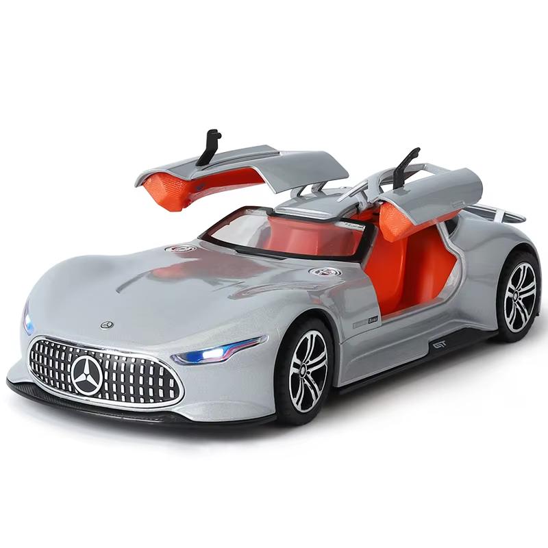 1:24 AMG Mercedes Benz GT Звук и Свет Инерционный Литой Легкосплавный Автомобиль Модель Игрушки Со Звуком и Светом Украшение Транспортного Средства Игрушка Подарок Мальчику