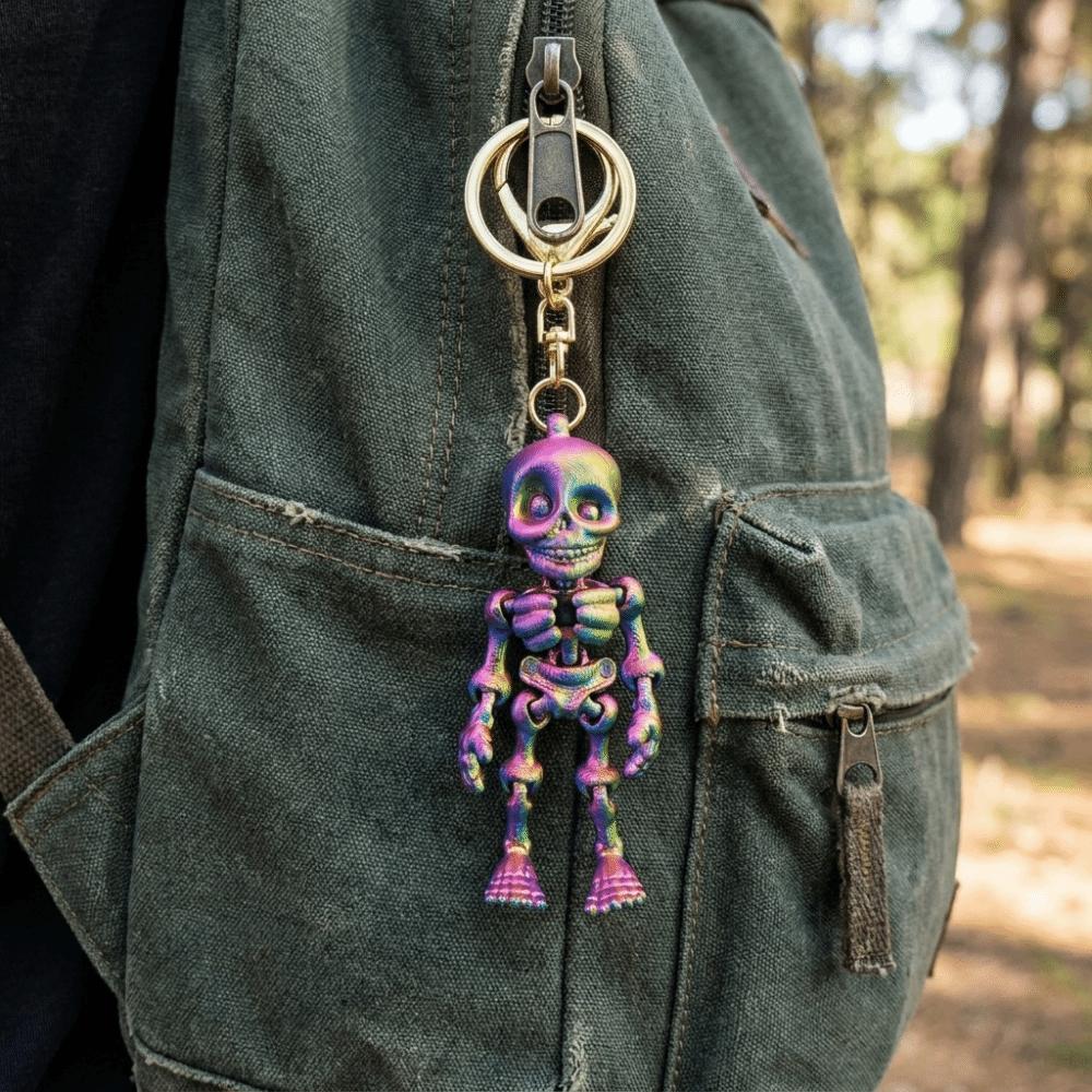 Articulated Joints Articulated Skeleton Key Ring 3D Printing Skull Bag Pendant Car Keys