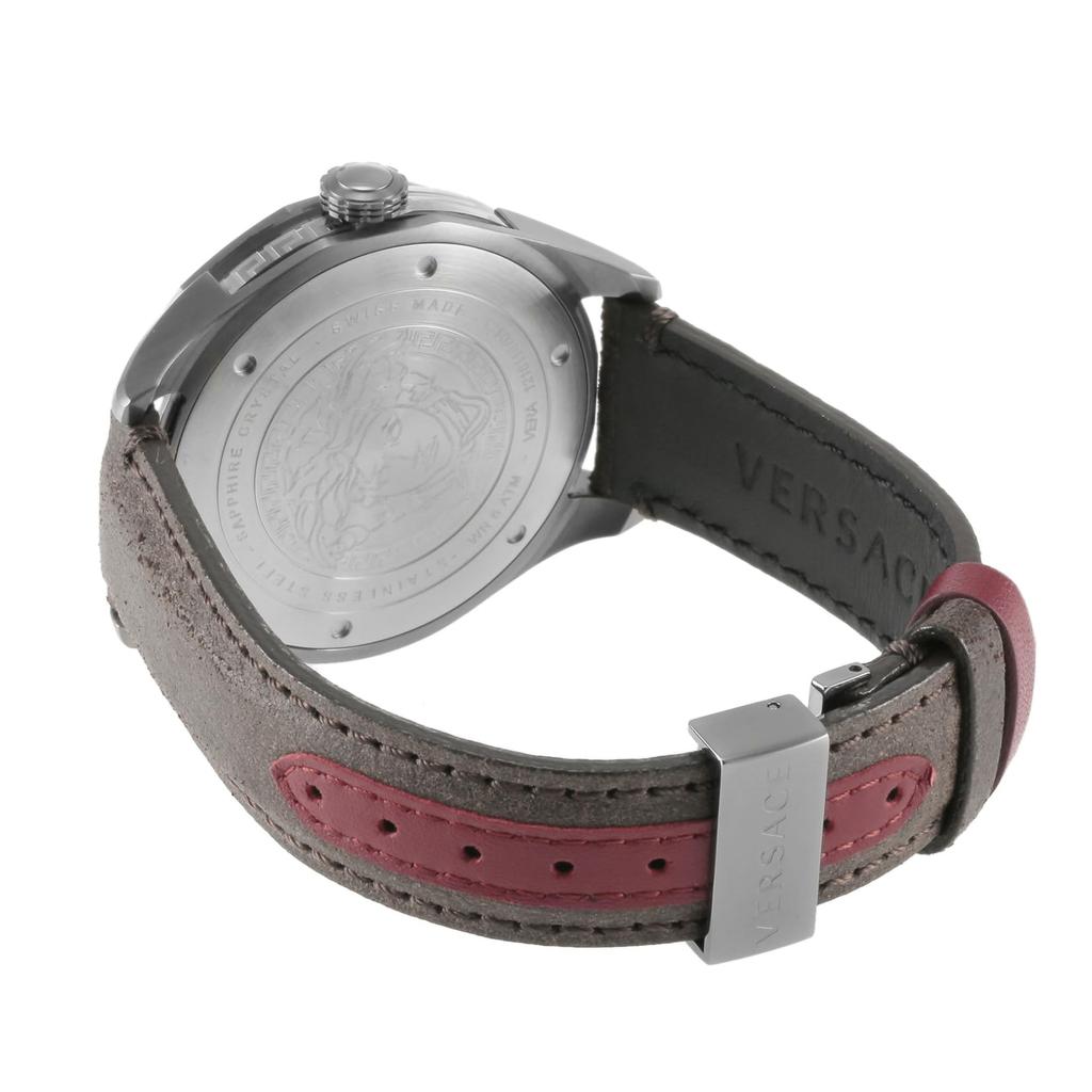 Часы GLAZE Серый циферблат Нержавеющая сталь Сапфировое стекло Кварцевые 43MM Швейцарские часы VERA00418 Коричневый [Versace] Мужские [Товар]