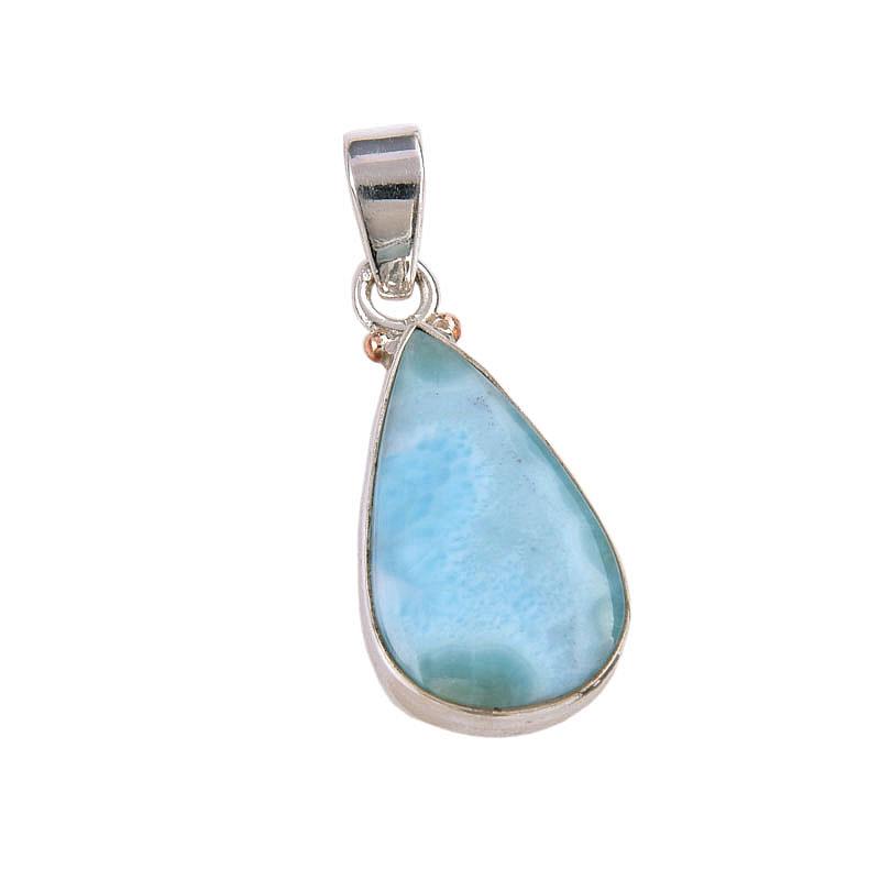 Подвеска из стерлингового серебра 925 пробы с драгоценным камнем Natural Republic Larimar 1,25'' m3J24