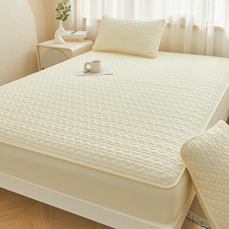 Soybean Cotton Waterproof Bed Sheet - Love Style, Mattress Protector Compatible with Simmons.