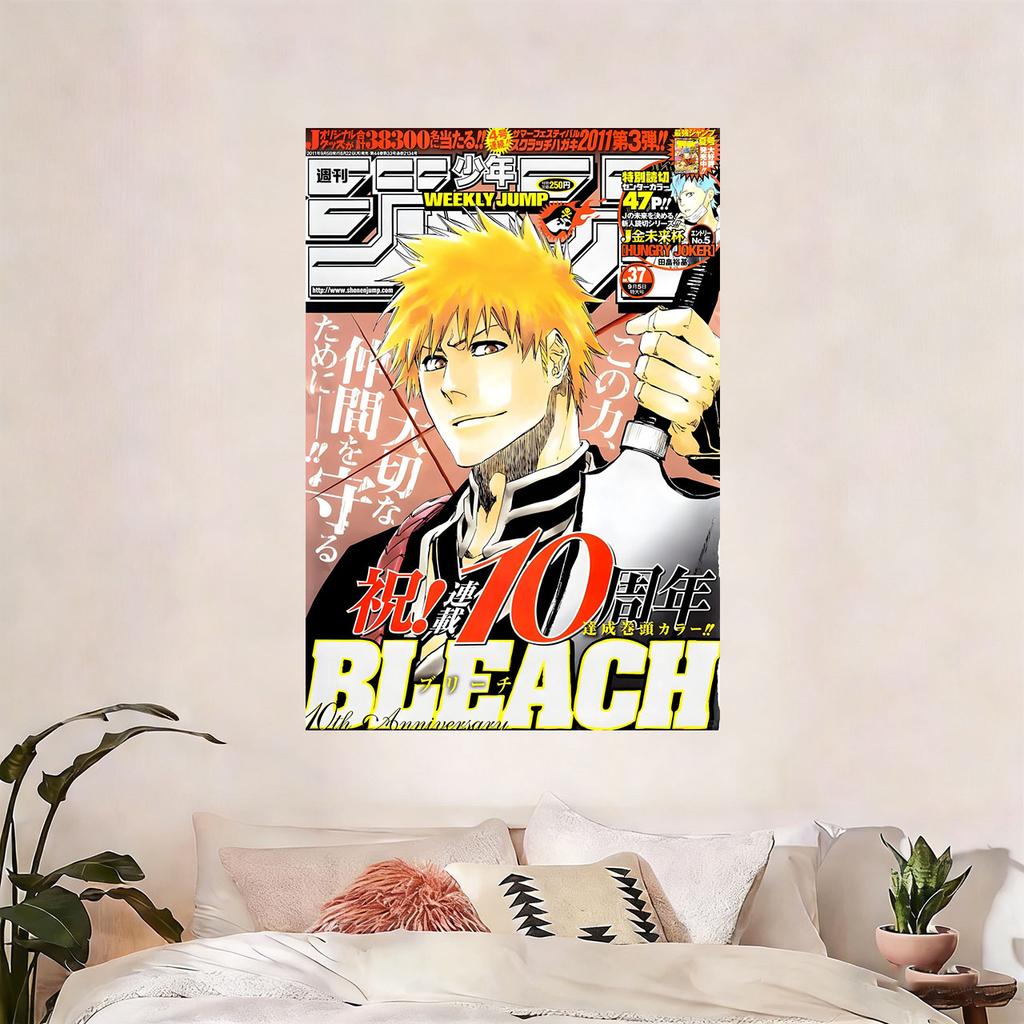 BLEACH Аниме Обложка Weekly Jump Гобелен Плоская Печать Ичиго Куросаки Настенное Украшение Японский Манга Декор для Спальни Подарок Фанату