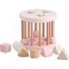 LabelLabel Shape Sorting Wheel Educational Toy Mold Puzzle Wooden Toy Baby 1st Birthday Gift Boys Girls Wooden Toy (Pink)