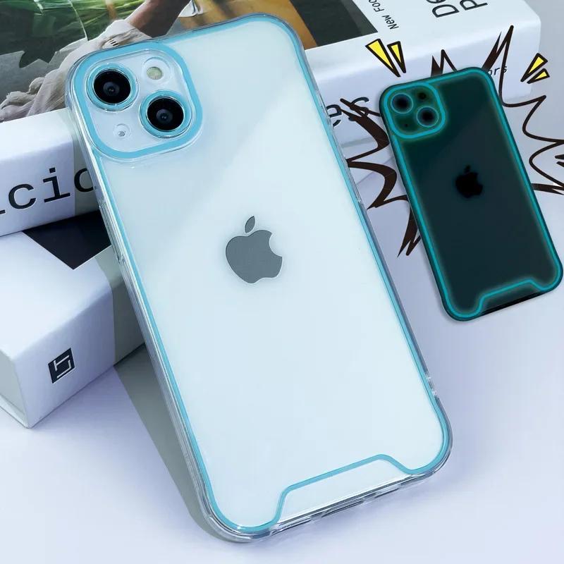 Светящийся ударопрочный мягкий силиконовый чехол для моделей iPhone со светящимися краями