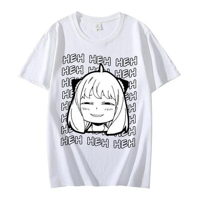 Аниме Spy X Family Anya Forger Футболки унисекс с коротким рукавом Женская футболка Повседневная футболка Harajuku Модные уличные футболки унисекс