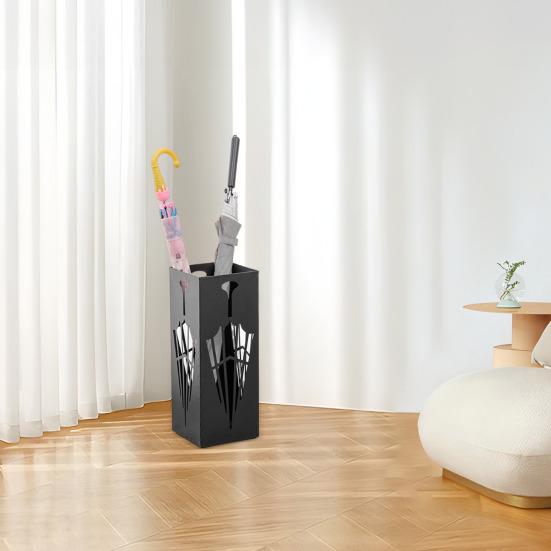 Металлическая подставка для зонтов, стойка для хранения, большая вместимость, полый дизайн, нержавеющая, для использования в помещении/на улице