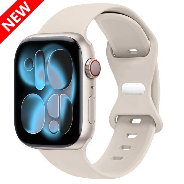 Спортивный силиконовый ремешок для Apple Watch Bands 40мм 44мм 46мм 45мм 41мм 49 42мм Correa Браслет iWatch серия 10 11 9 8 7 ultra 3 SE