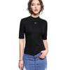 Fashion European 2025 Summer New Arrival Easiest for Match Pure Cotton T-shirt Women's Half Turtleneck Slim Looking Letter Underwear Blouse Fashion