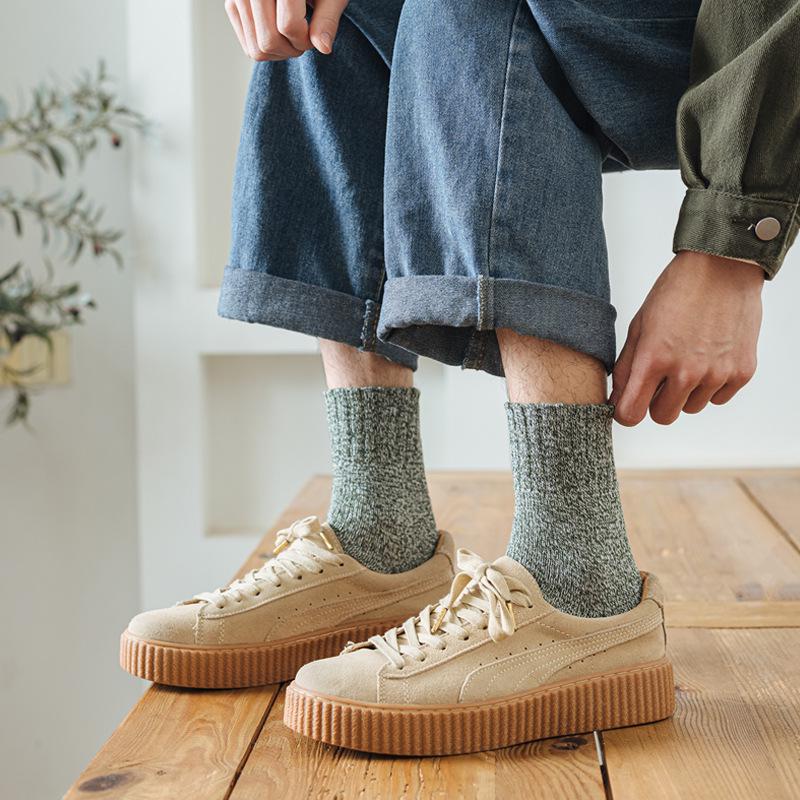 Мужские толстые шерстяные носки в стиле ретро — теплые и универсальные для осени и зимы