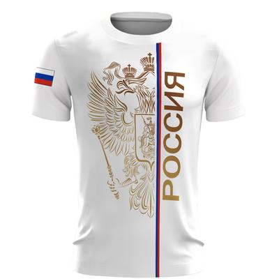 Футболки мужские Россия 3D Российский флаг футболка с коротким рукавом для мужчин футболки большого размера мужская одежда летняя повседневная дышащая спортивная одежда