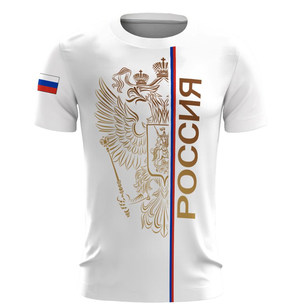 Футболки мужские Россия 3D Российский флаг футболка с коротким рукавом для мужчин футболки большого размера мужская одежда летняя повседневная дышащая спортивная одежда