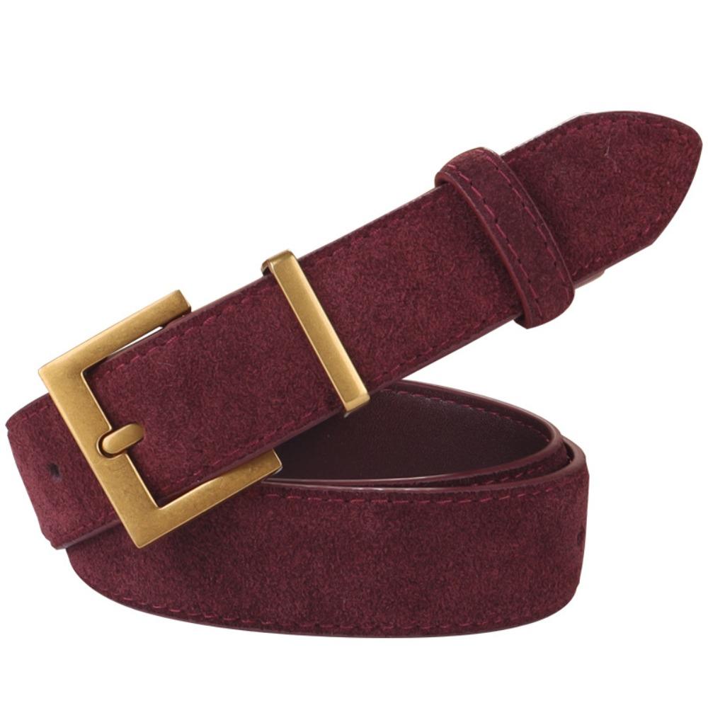 Модный замшевый кожаный ремень Повседневный ремень с пряжкой-штифтом Ретро матовый ремень из коровьей кожи Подарки