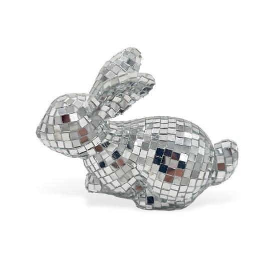 Фигурка кролика-дискотеки, ручная работа, форма кролика, диско-шар, зеркальный кролик, украшение для бара, дома, свадьбы, дня рождения, вечеринки, украшения