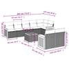 9 Piece Grey Garden Sofa Set with Cushions Poly Rattan