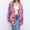 Fabique Rainbow Garden Jacquard Mohair Blend Cardigan for Women - New Autumn/Winter Sweater