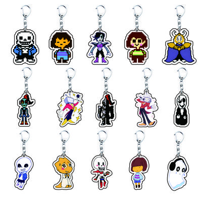 Игра Undertale Пиксельный брелок 6см Акриловый Санс Флоуи Папирус Азриэль подвеска машина брелок сумка аксессуары аниме подарок