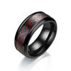 Classic 8mm Black Tungsten Wedding Celtic Dragon For Men  Stainless Steel Red Carbon Fiber Ring Band