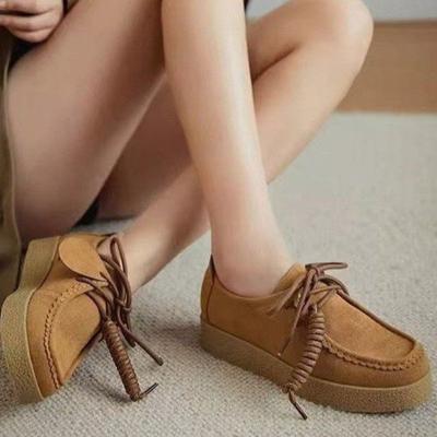 Туфли на толстой подошве женские осенние новые на толстой подошве женские ретро повседневные матовые спортивные туфли тренд