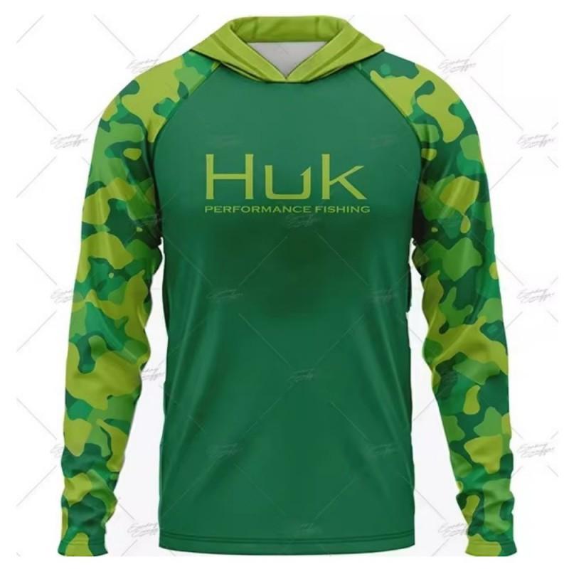 Рыболовный костюм HUK с длинным рукавом и капюшоном, с защитой от УФ-излучения UPF50+, Luya