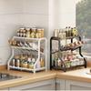 Kitchen Storage Rack Spice Rack Countertop Soy Sauce Seasoning Organizer Holder for Home Condiment Storage Shelf Storage Tray